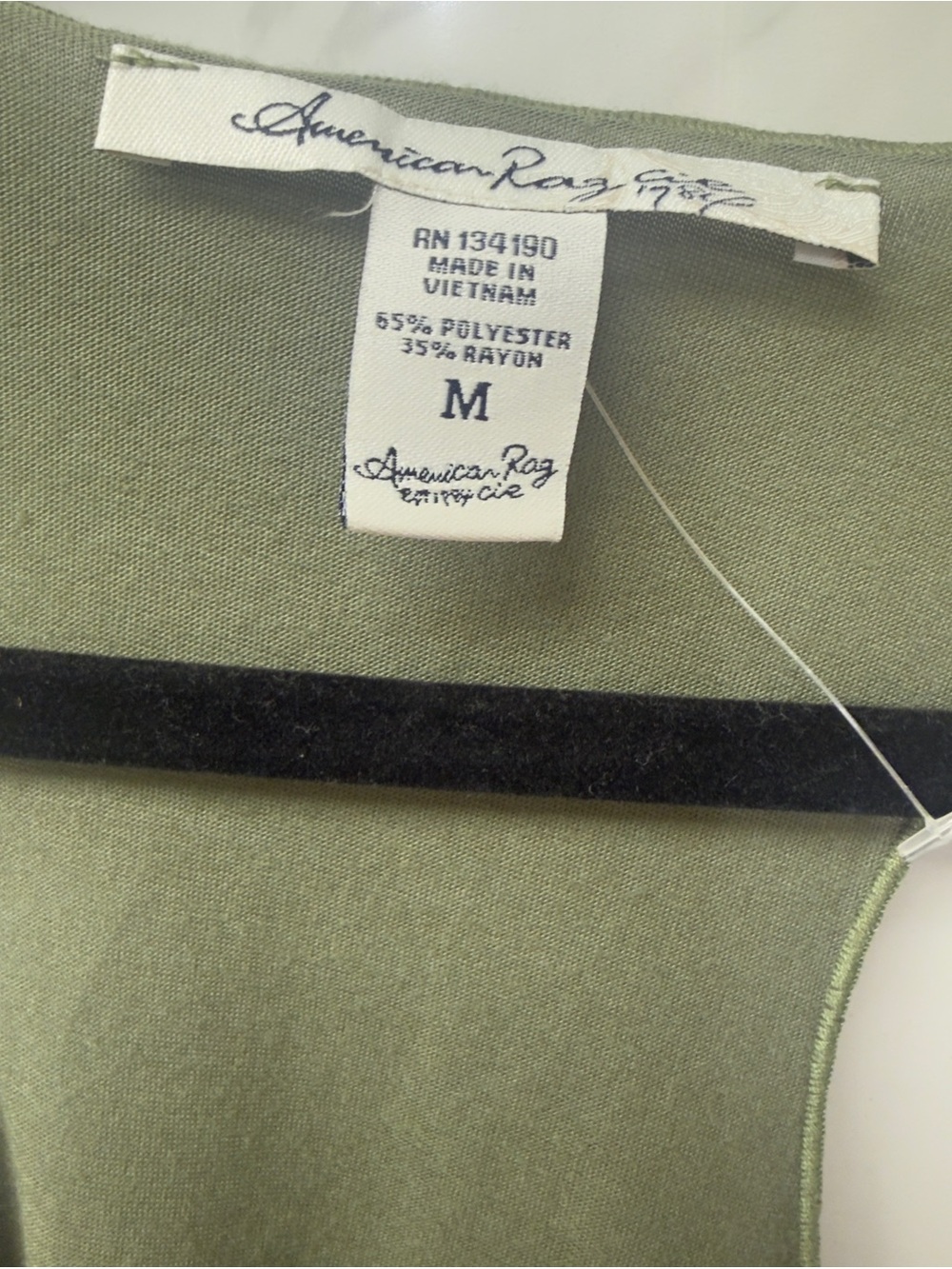 American Rag Olive Racerback Scoop Neck Tank - Picture 3 of 9